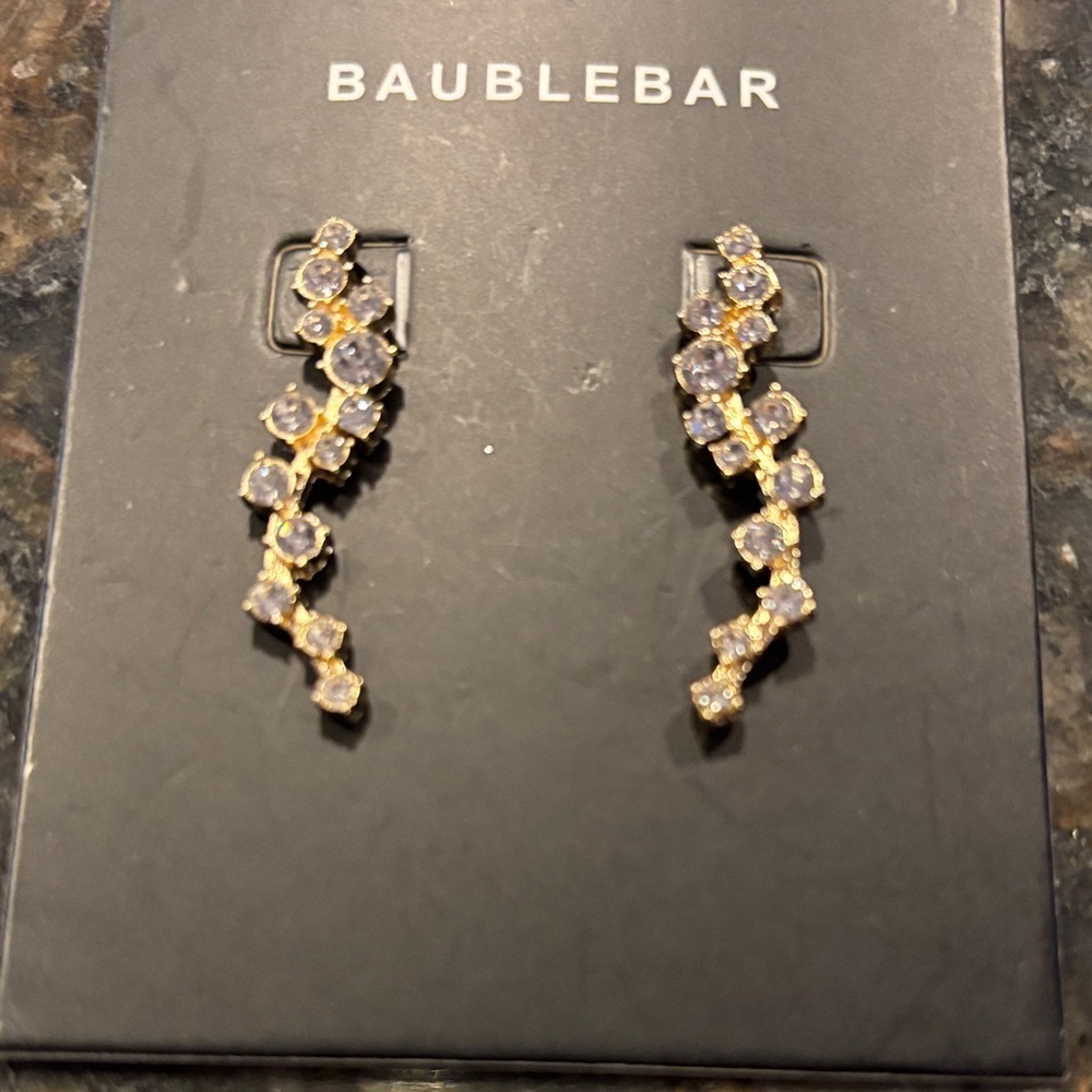 BaubleBar Gold and Crystal Earrings